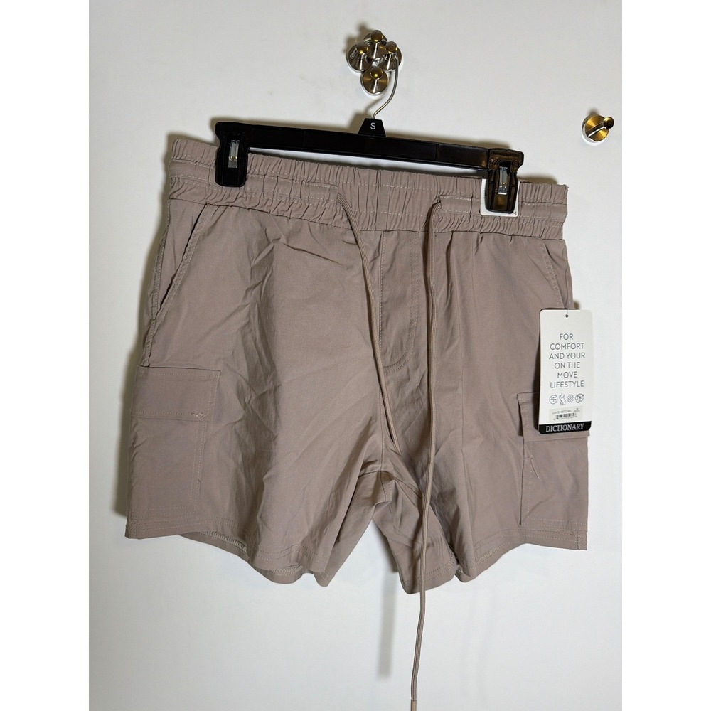 NWT Dictionary The Traveler Cargo Shorts Khaki 4-Way Stretch Quick Dry Womens M
